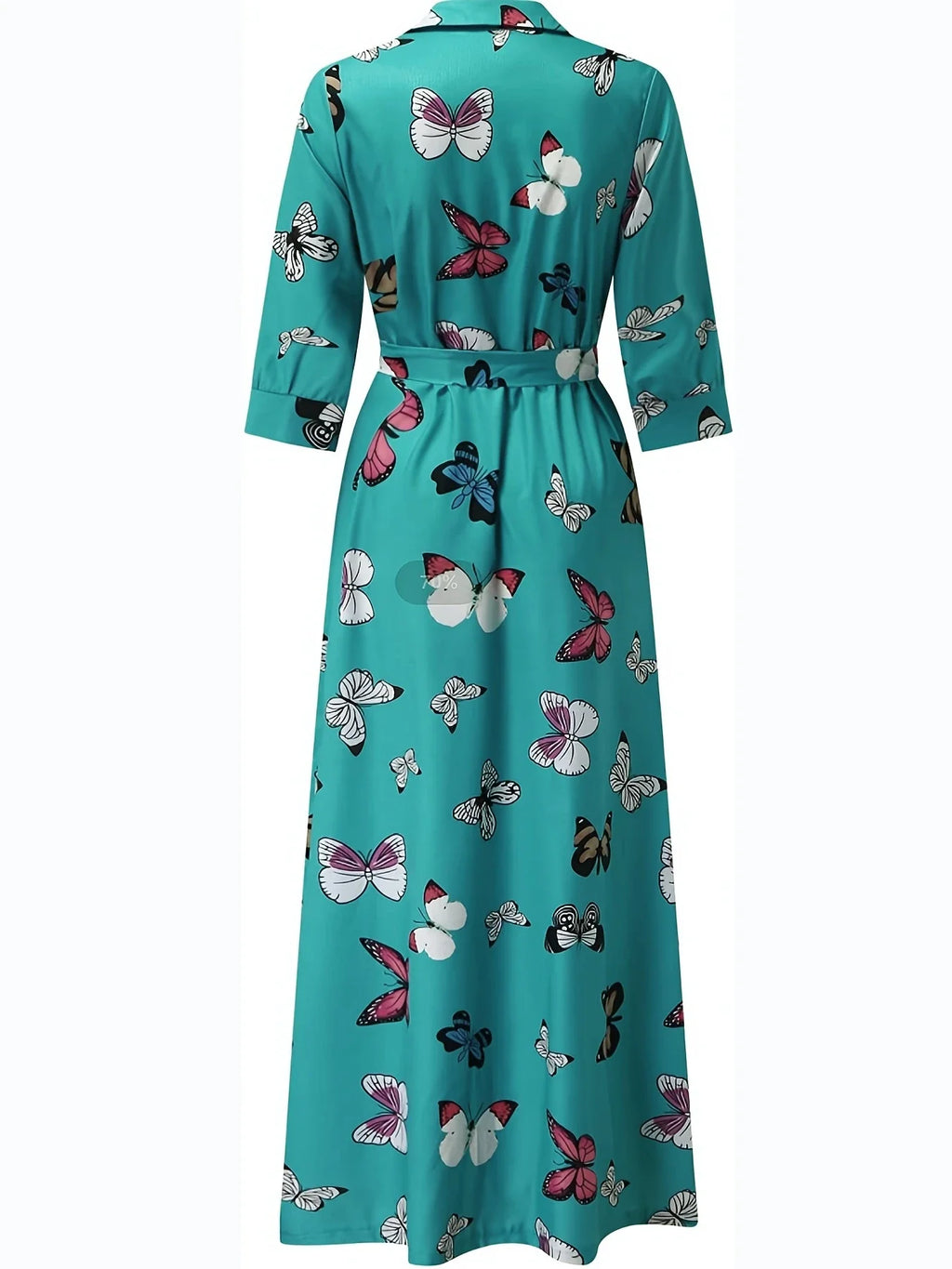 Bohemian Floral Sundress With V Neck Bat Sleeve For Summer