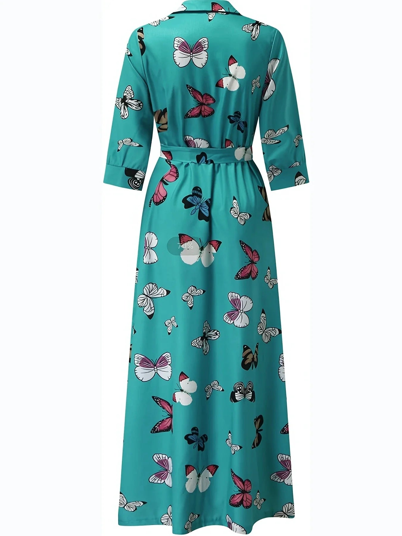 Bohemian Floral Sundress With V Neck Bat Sleeve For Summer