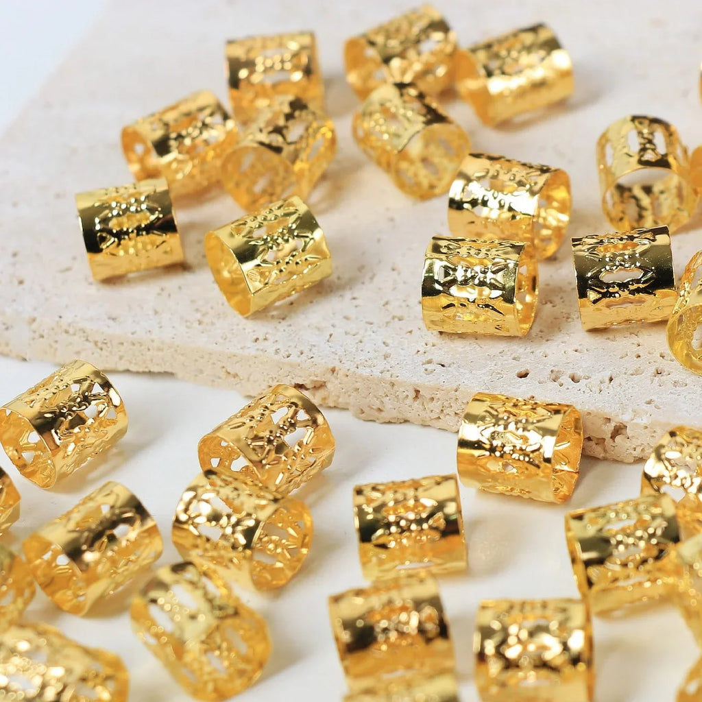 50pcs Metal Hair Braid Rings and Clips for Dreadlocks and Braiding Accessories