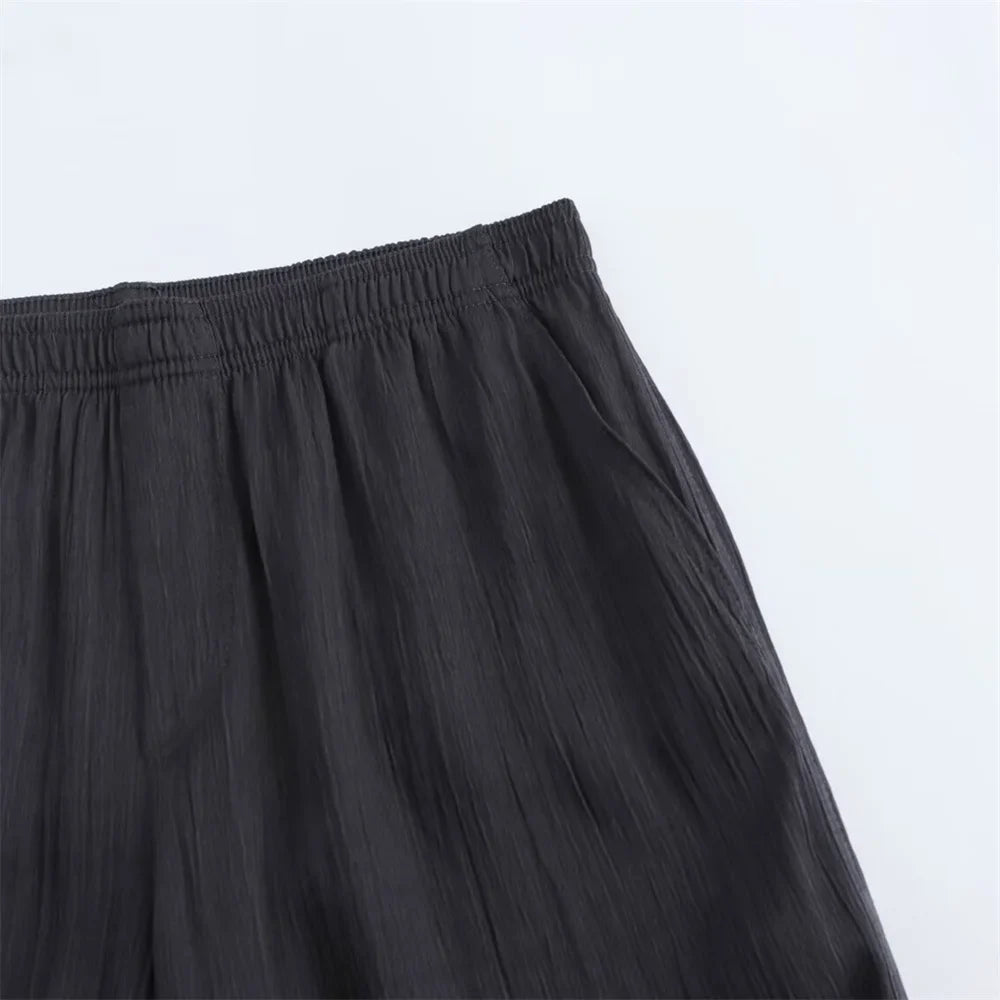 Women's Fashion Casual V-neck Long Sleeve Lace Coat and Wide Leg Pants Set