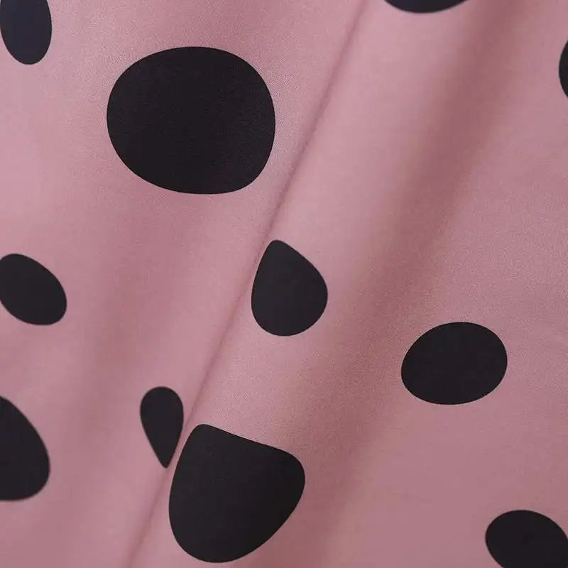 Polka Dot Kaftan Dress For Women Belted Waist Sleeveless