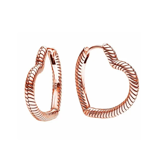 925 Silver Hoop Infinite Love Earrings with Blue Flower and White Stone Heart Pendant for Women Jewelry