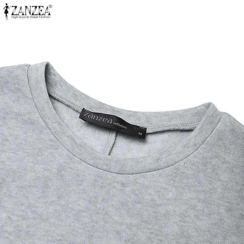 Autumn Boho Long Sleeve Sweatshirt Maxi Dress With Pockets