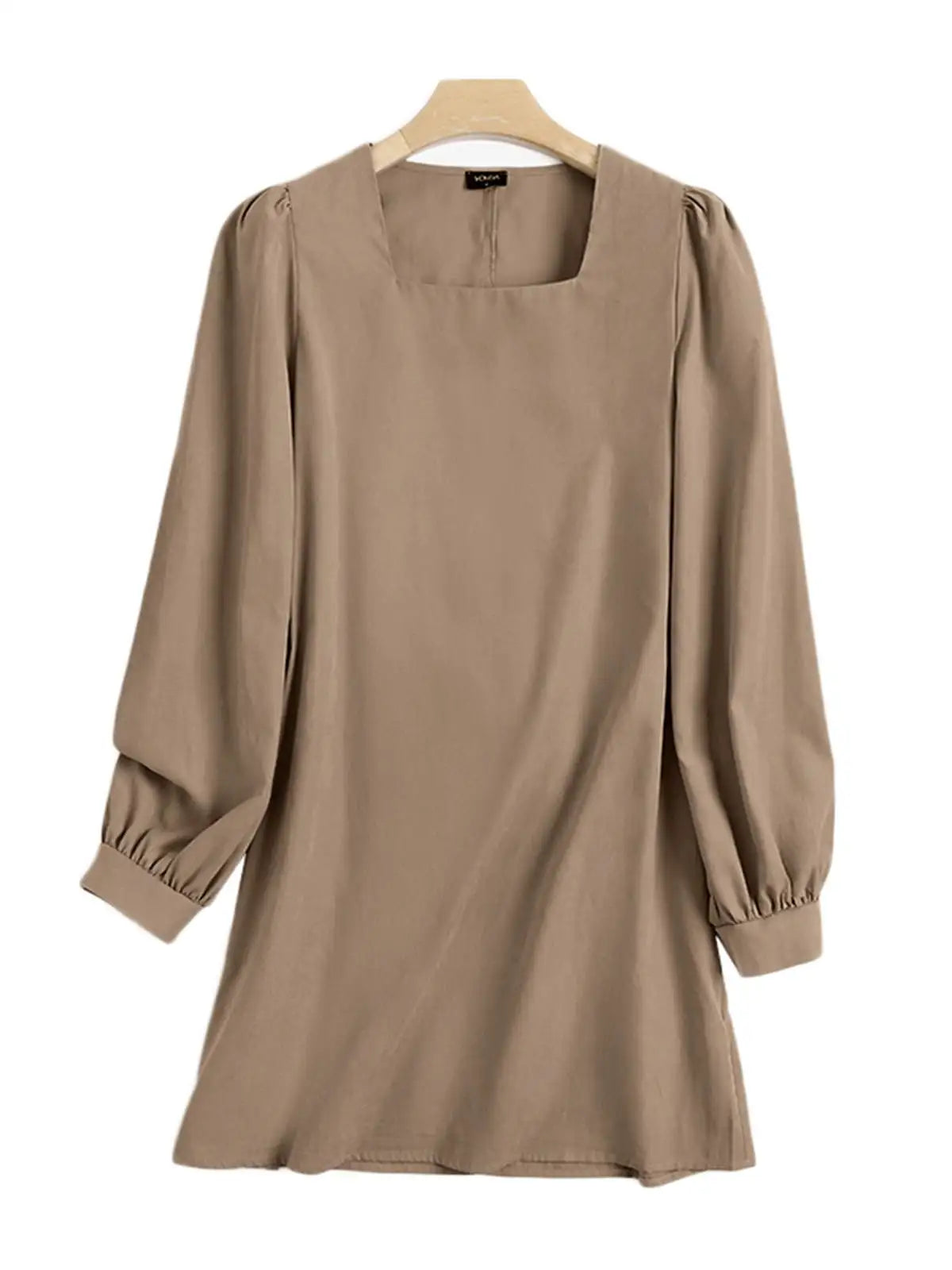 Women Square Collar Mini Dress Summer Sundress Chic