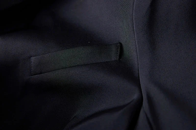 Womens Blazer Dress With Belt For Office Wear Buttons