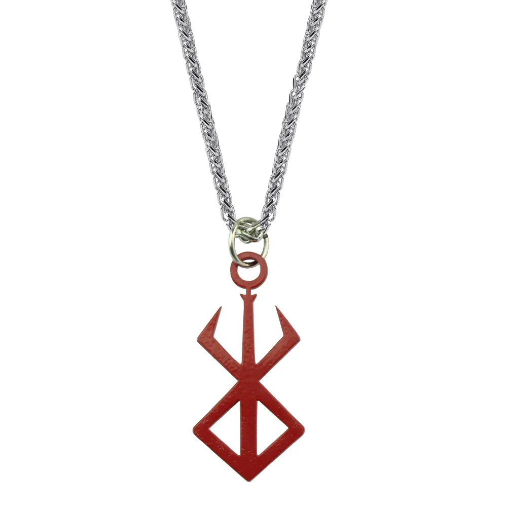 Norse Viking Symbol Pendant Necklace for Men, Hip Hop Jewelry Inspired by Berserk Mythology