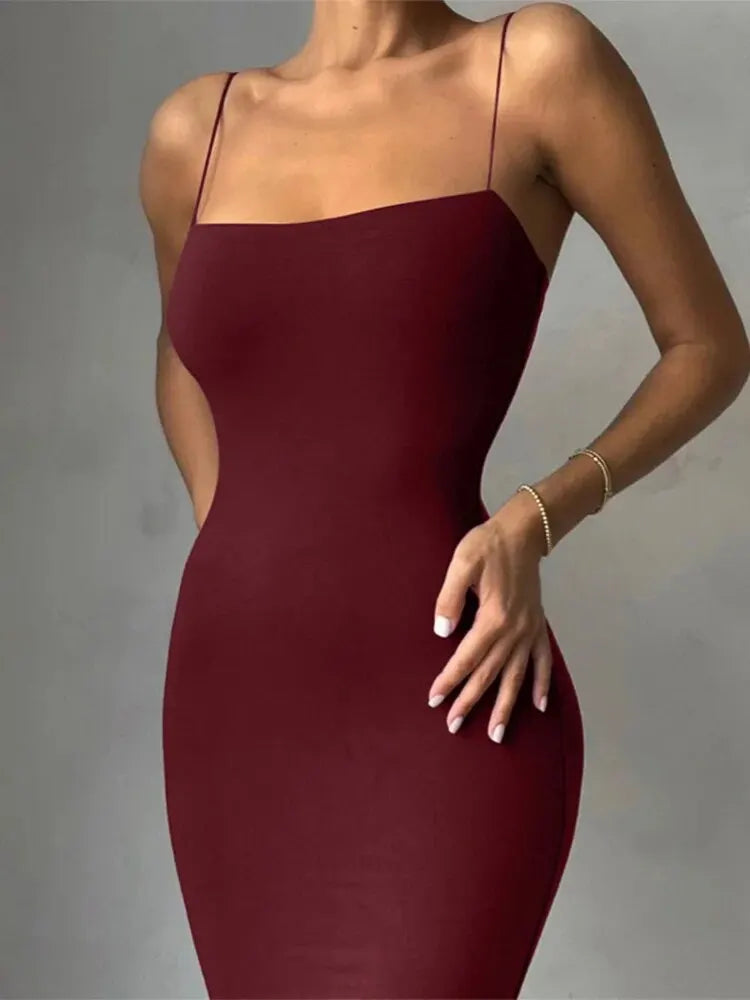 Black Long Bodycon Dress For Women Party Evening Clubwear