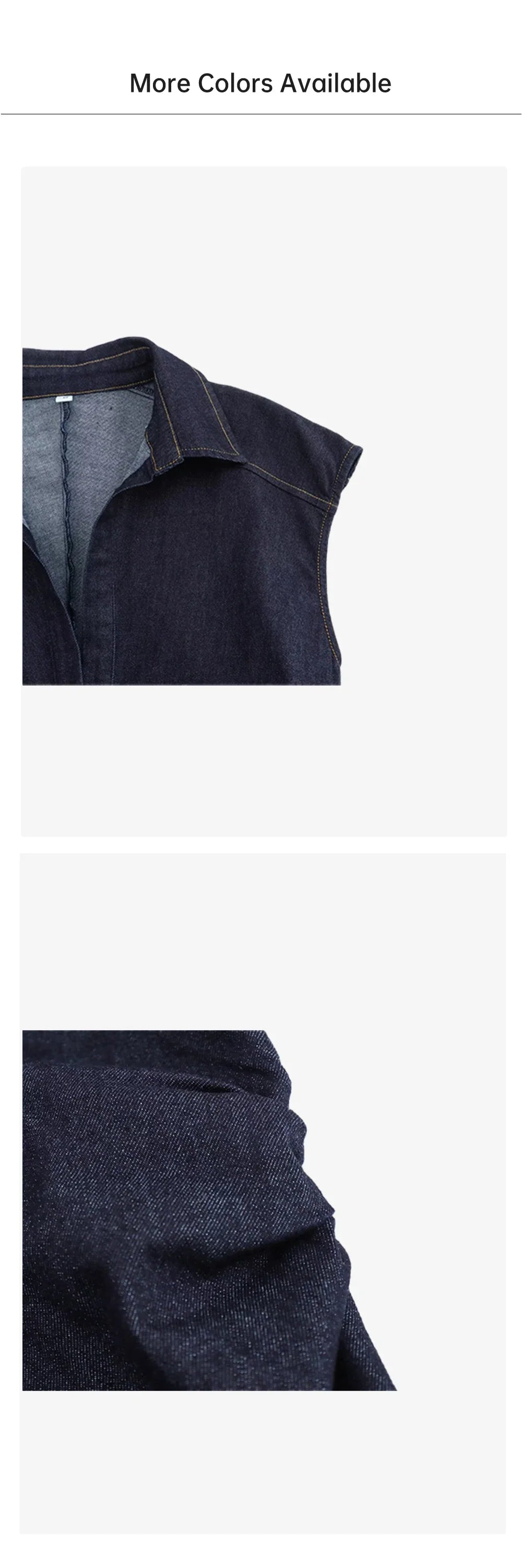 Casual Sleeveless Shirt Dress For Women Flip Collar Midi