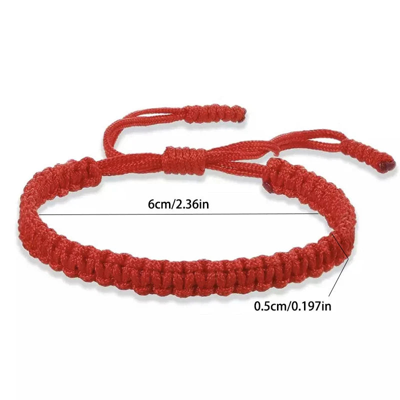 Handmade Red and Black Braid String Bracelets Buddhist Tibetan Amulet for Good Luck Jewelry Gifts for Women and Girls