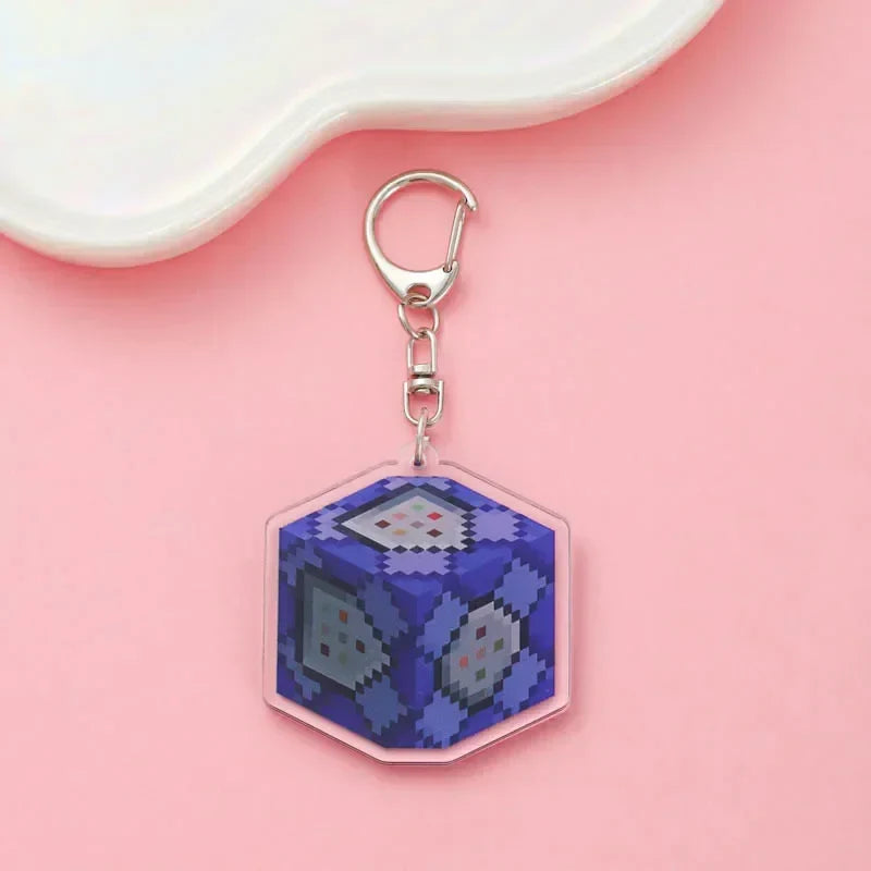 Diamond Sword Keychain with Enchanted Golden Apple and Pickaxe Model Toys for Gamers and Collectors