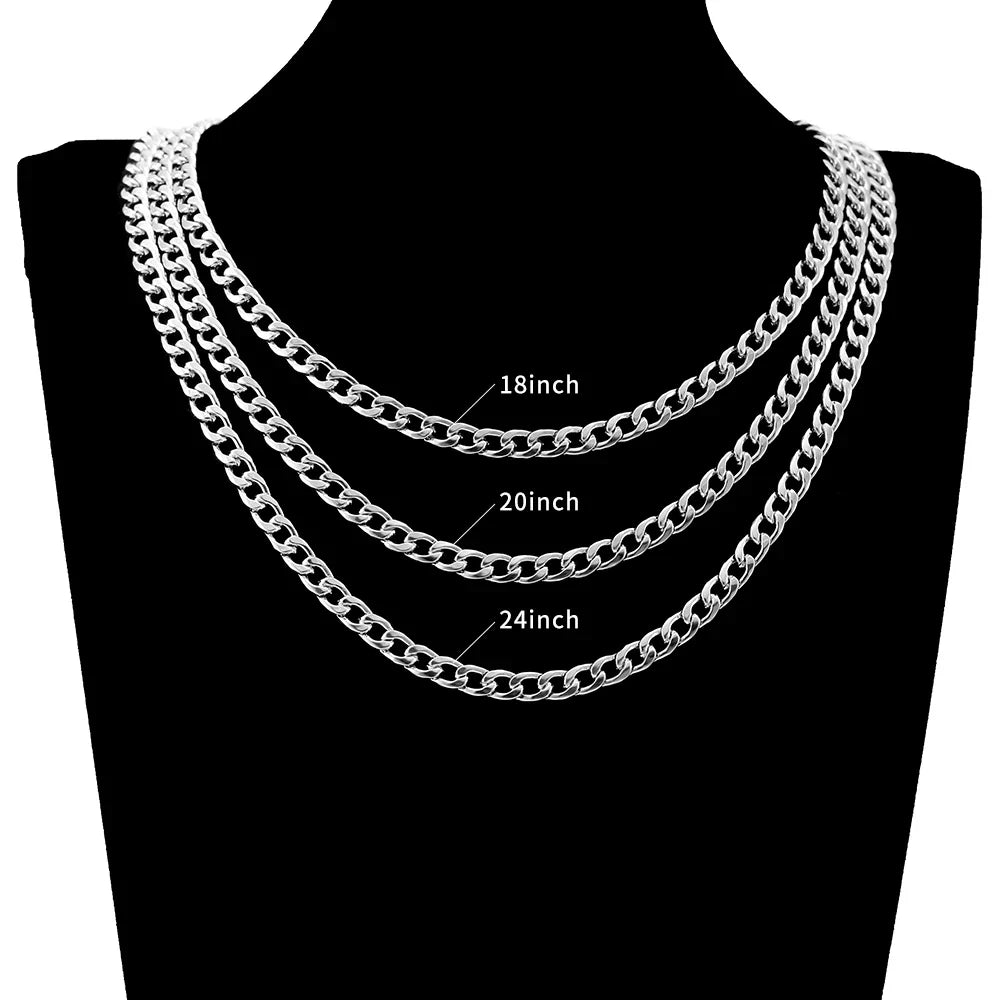 Classic Cuban Link Chain Necklace for Men and Women - High Quality Smooth Fashion Jewelry Suitable for All Occasions