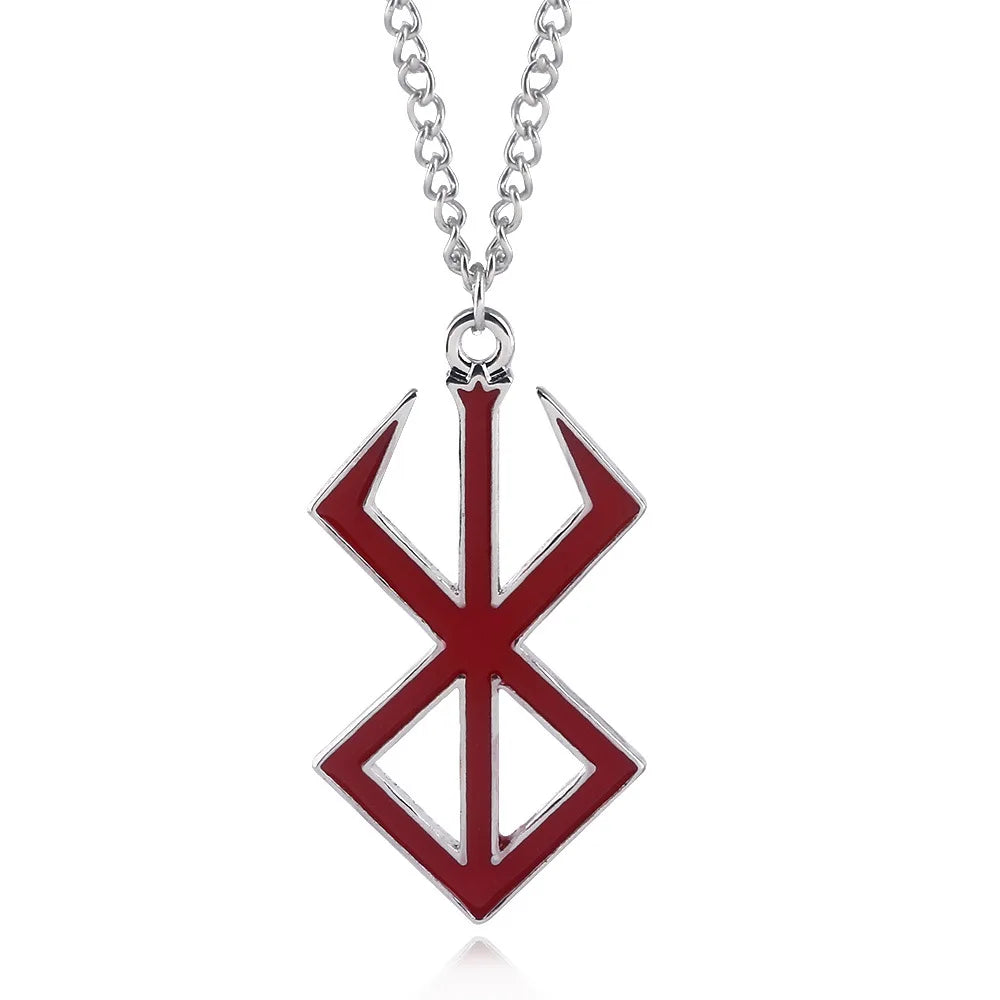Norse Viking Symbol Pendant Necklace for Men, Hip Hop Jewelry Inspired by Berserk Mythology