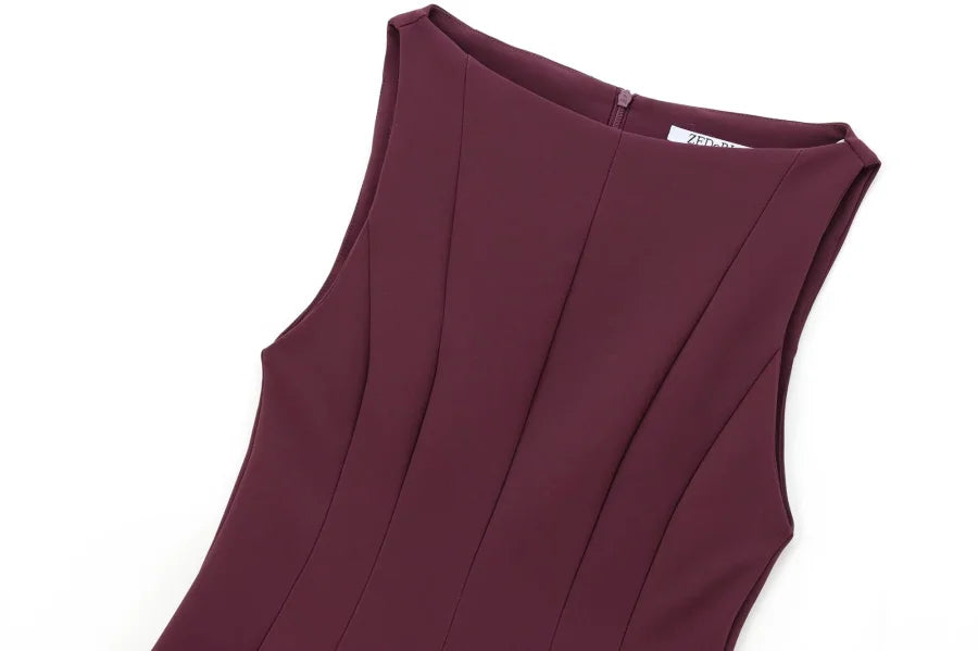 Little Black Dress Elegant Sleeveless Boat Neck Swing Dress