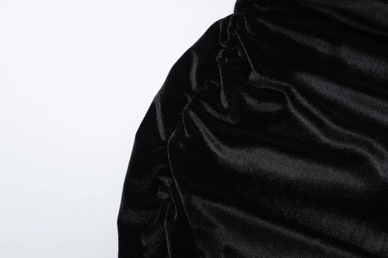 Velvet Strapless Maxi Dress for Women Elegant Clubwear