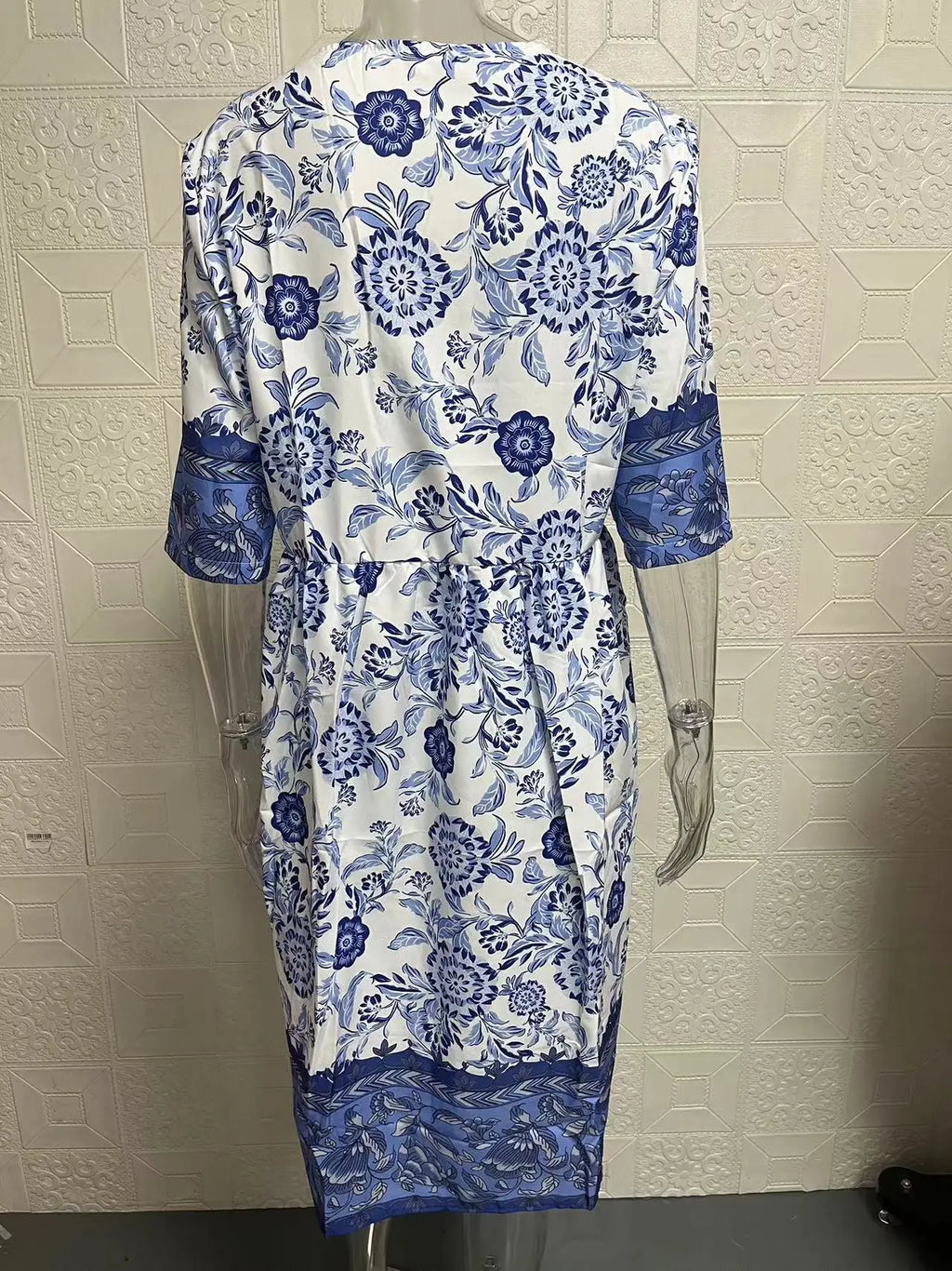 Loose Floral Print Elegant V Neck Dress For Women Everyday