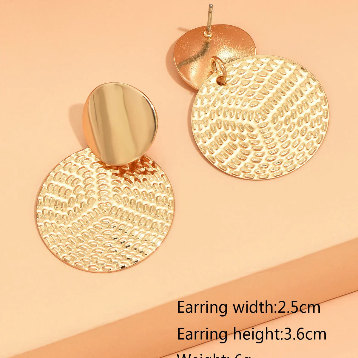 Bohemian Trendy Geometric Metal Round Earrings for Women Fashion Jewelry