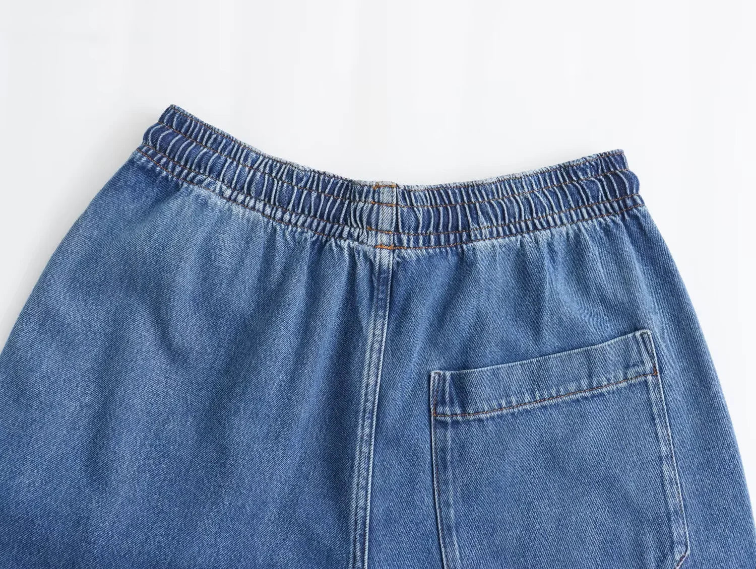 Blue Oversized Shirt and Wide Baggy Denim Pants Two-Piece Set Casual Autumn Jean Outfit for Women