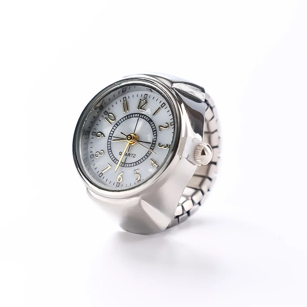 Fashion Ring Watch Unisex Quartz Jewelry with Clear Numbers Ideal Gift for Couples