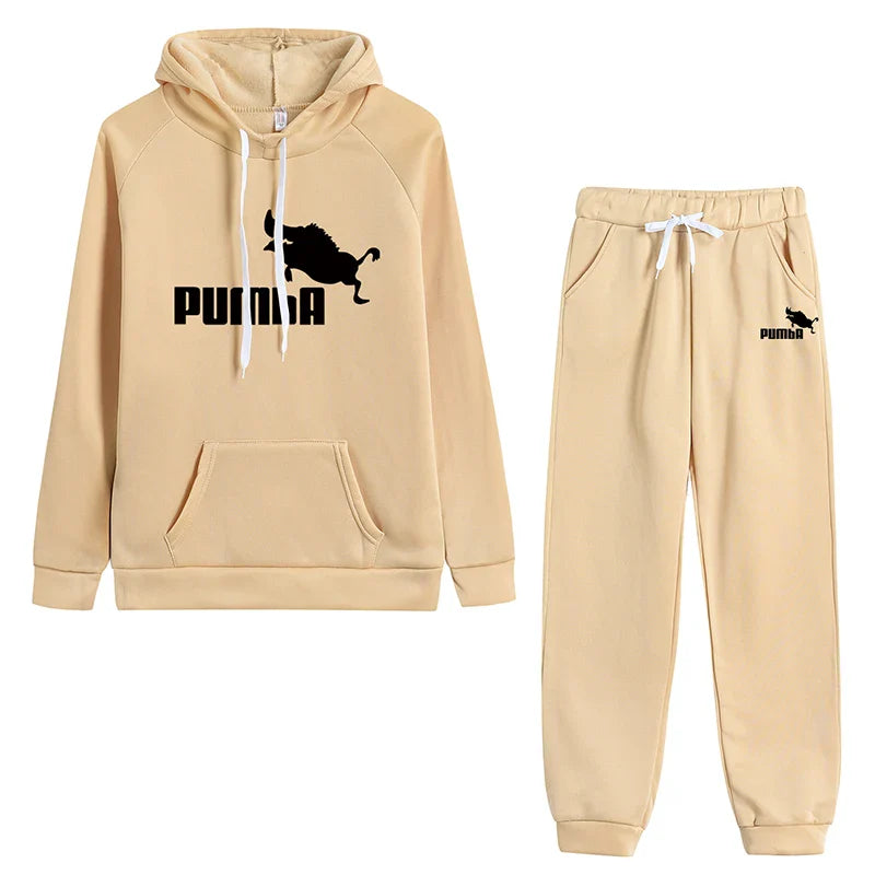 Womens Cute Cat Hoodie Tracksuit High Quality Casual Jogging Outfit Pullover and Pants Set