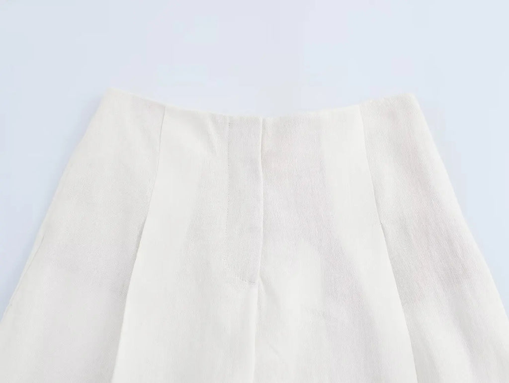 Women's Casual Chic Blended Suit Jacket and Straight Trousers Set for Spring and Summer