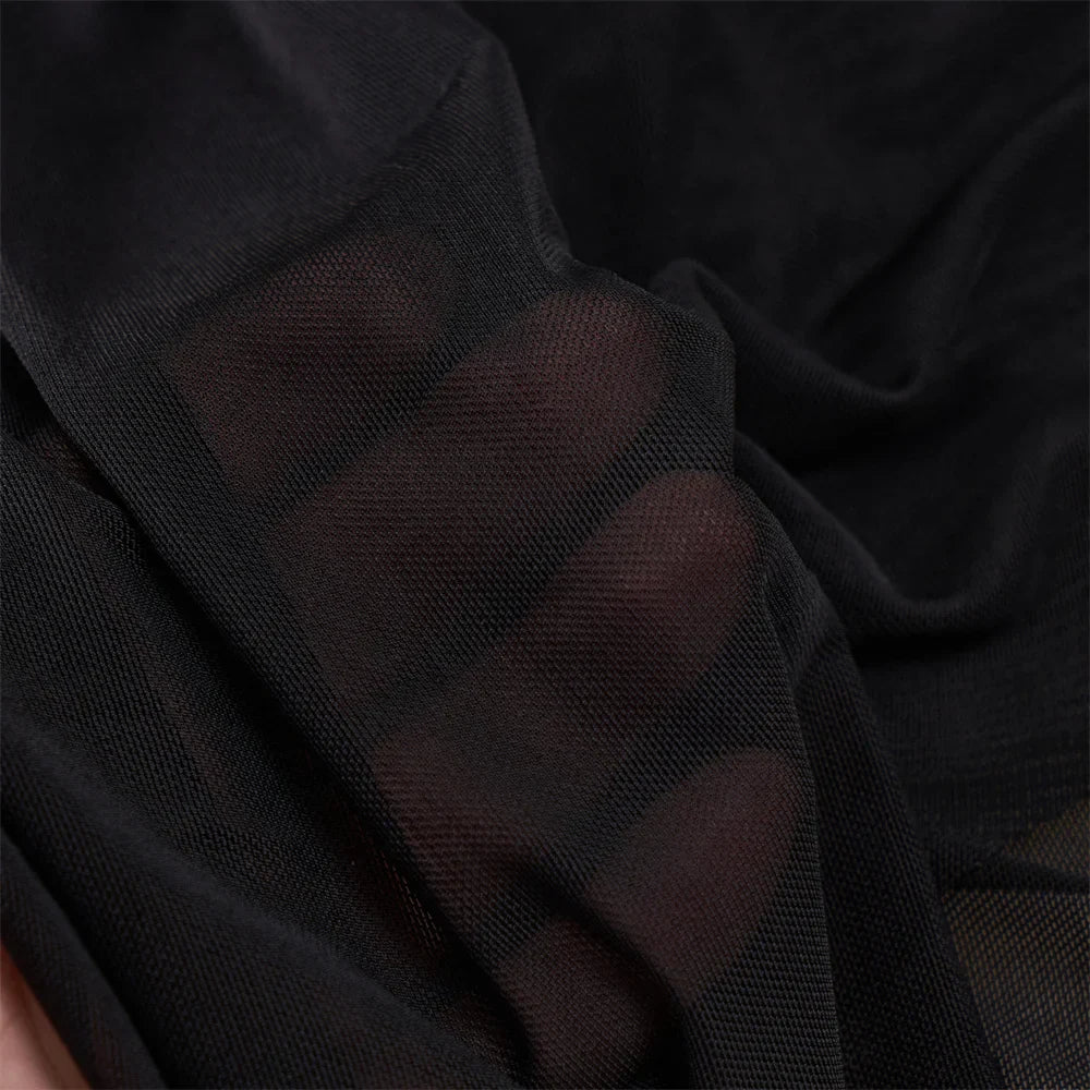 Backless Mesh Nightgown With Cross Strap Nightdress