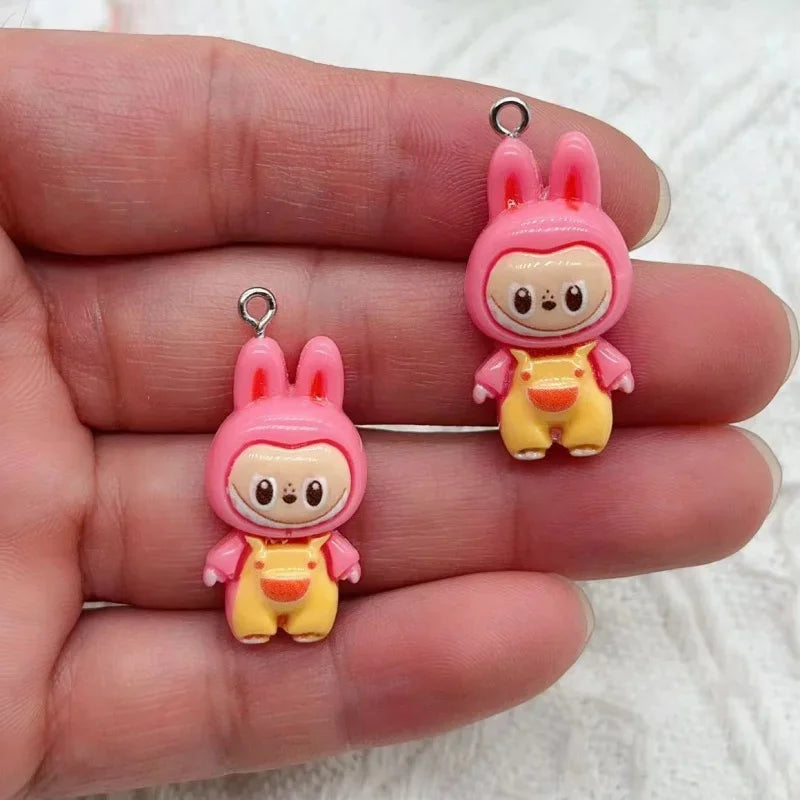 10PCS Kawaii Rabbit Resin Pendants for DIY Necklaces Bracelets Earrings and Keychain Accessories