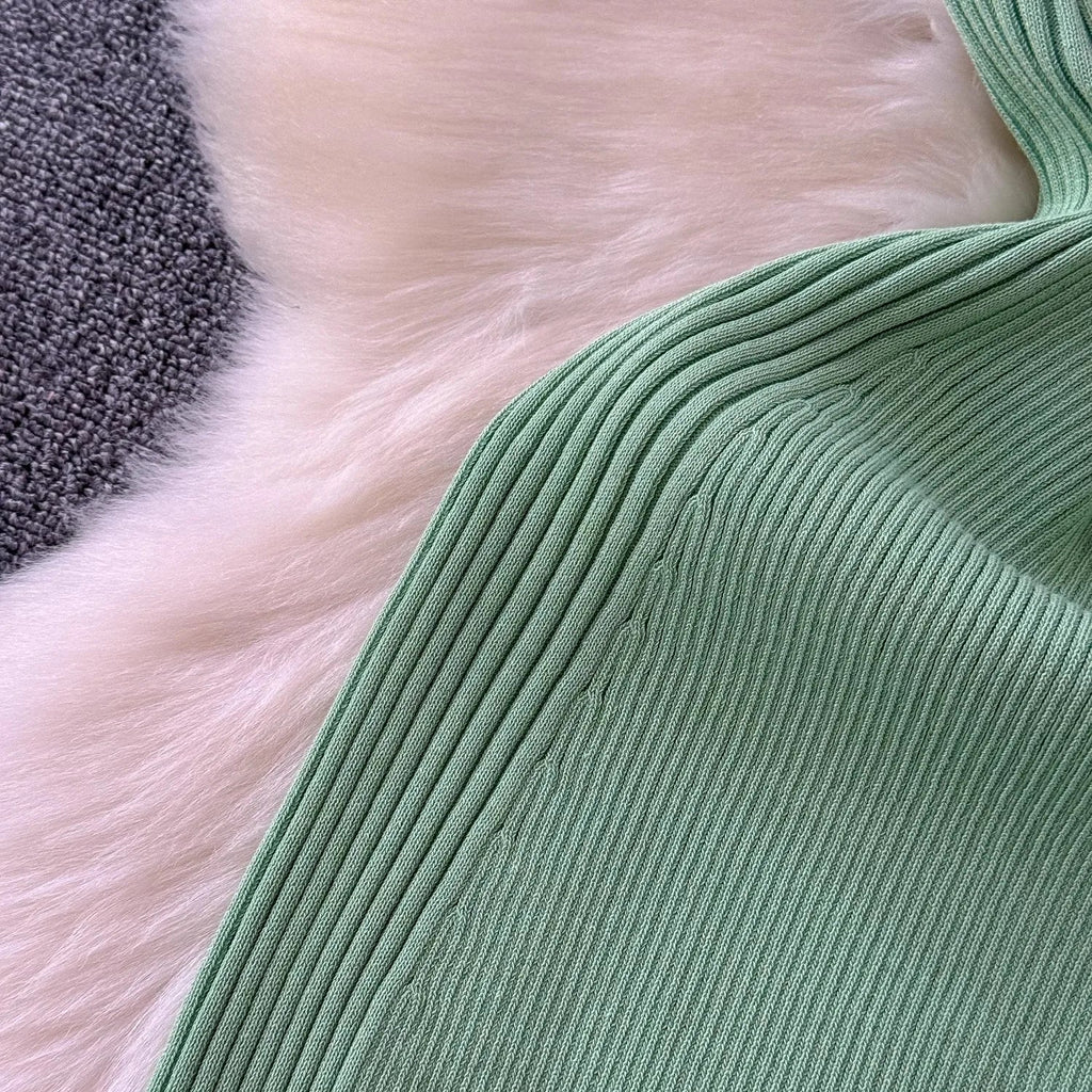 One Shoulder Bodycon Dress For Women Knitted Black Sundress