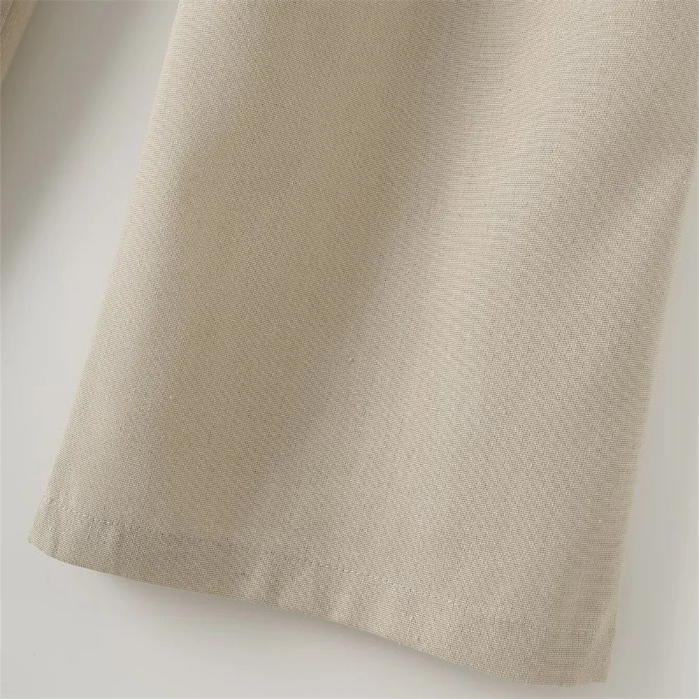 Versatile Slim Sleeveless Cotton Linen Vest and Mid-Waist Trousers Suit for Women's Commuting Style