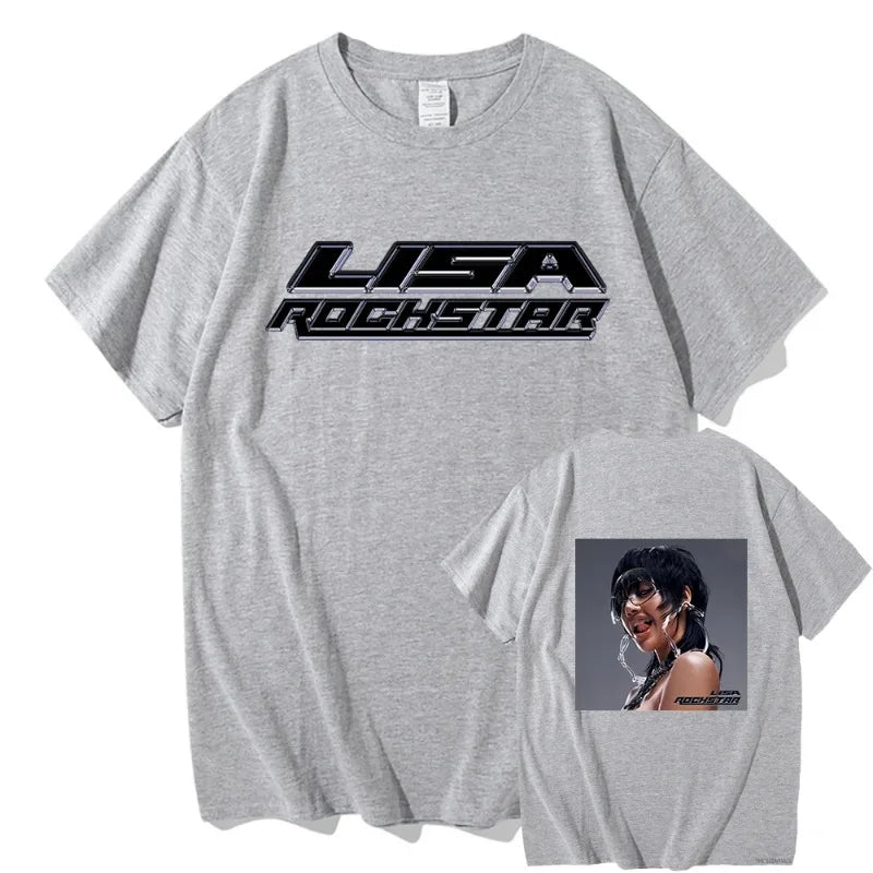 Lisa Rockstar T-Shirt Funny Unisex Vintage Graphic Tee Summer Harajuku Top