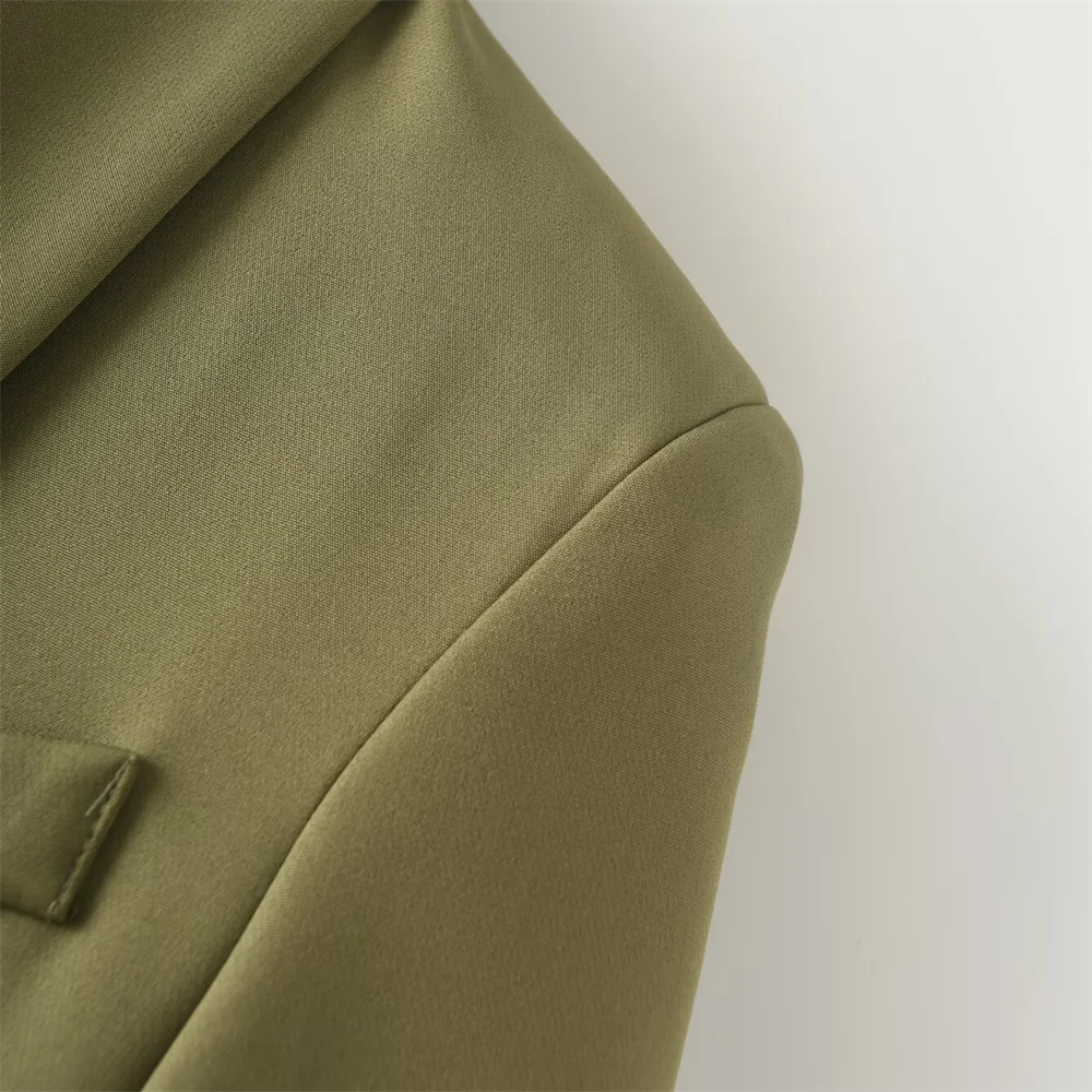 Women's Green Workwear Suit Set With Coat And Pants