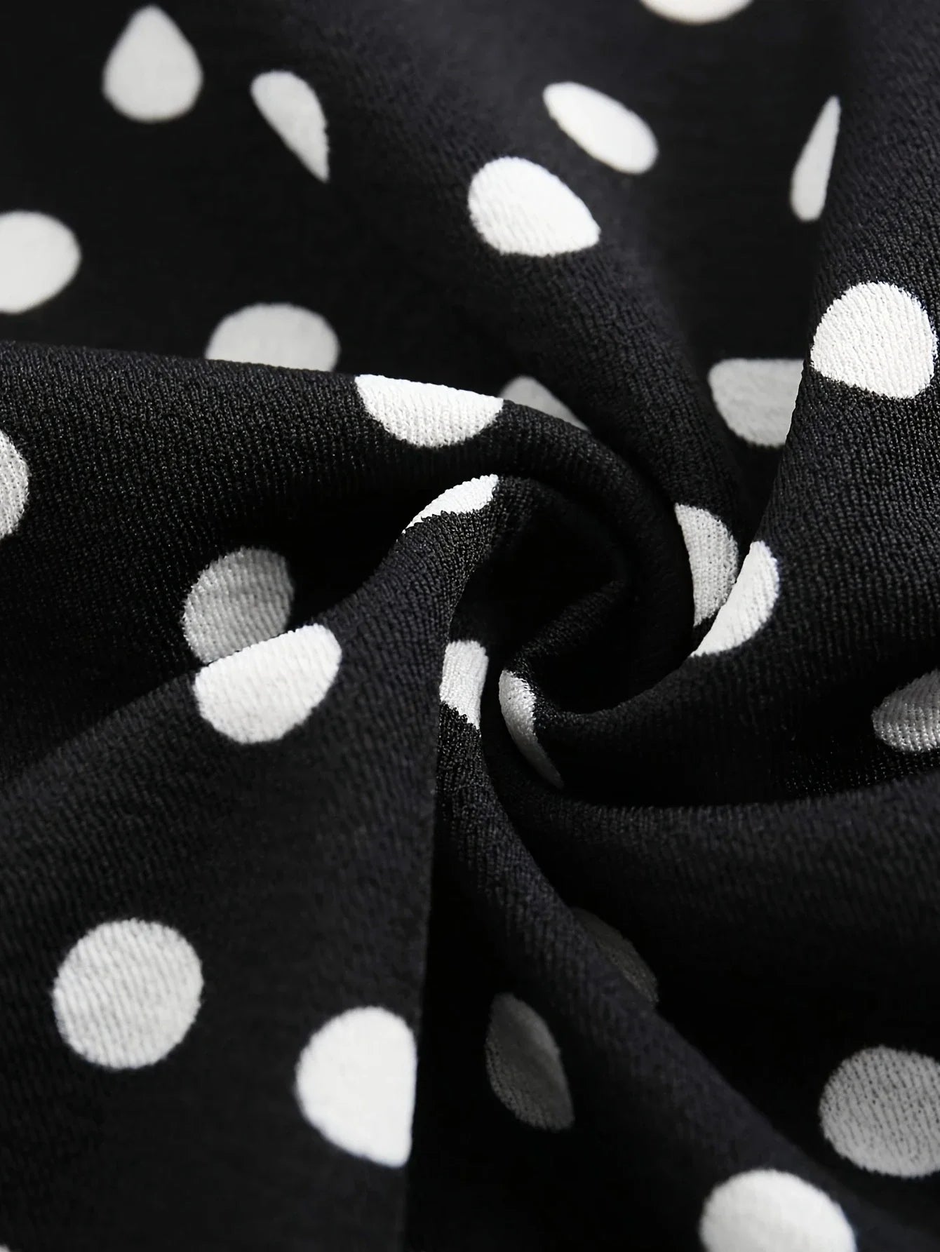 Polka Dot Midi Dress Fit And Flare Knit Comfort Easy Care