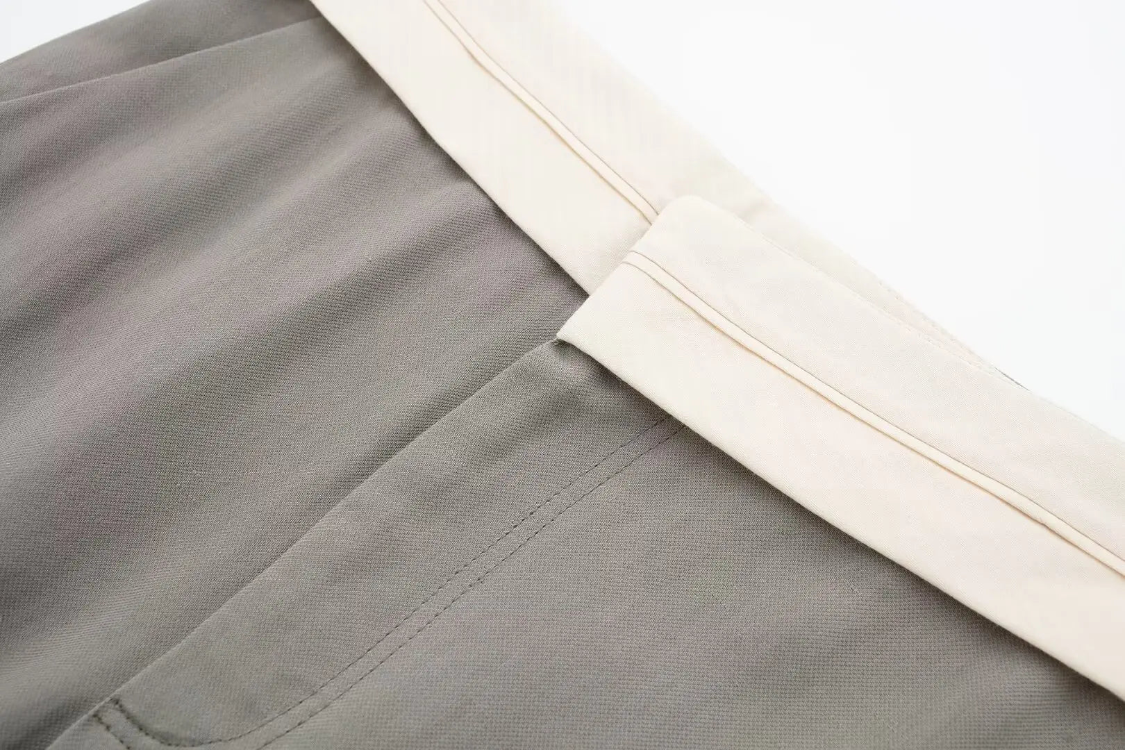 Women's Solid Grey Two Piece Set with Sleeveless Asymmetrical Vest and High Waist Wide Leg Trousers Casual Outfit