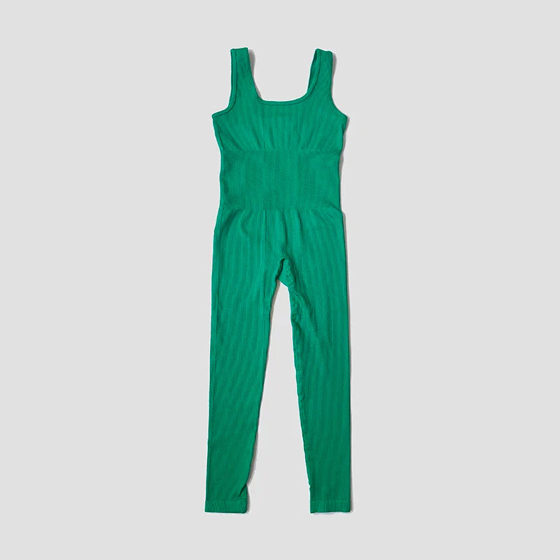 Seamless High Stretch Yoga Jumpsuit for Women Lightweight Breathable Fitness Activewear with Contouring Design and Moisture Wicking Fabric