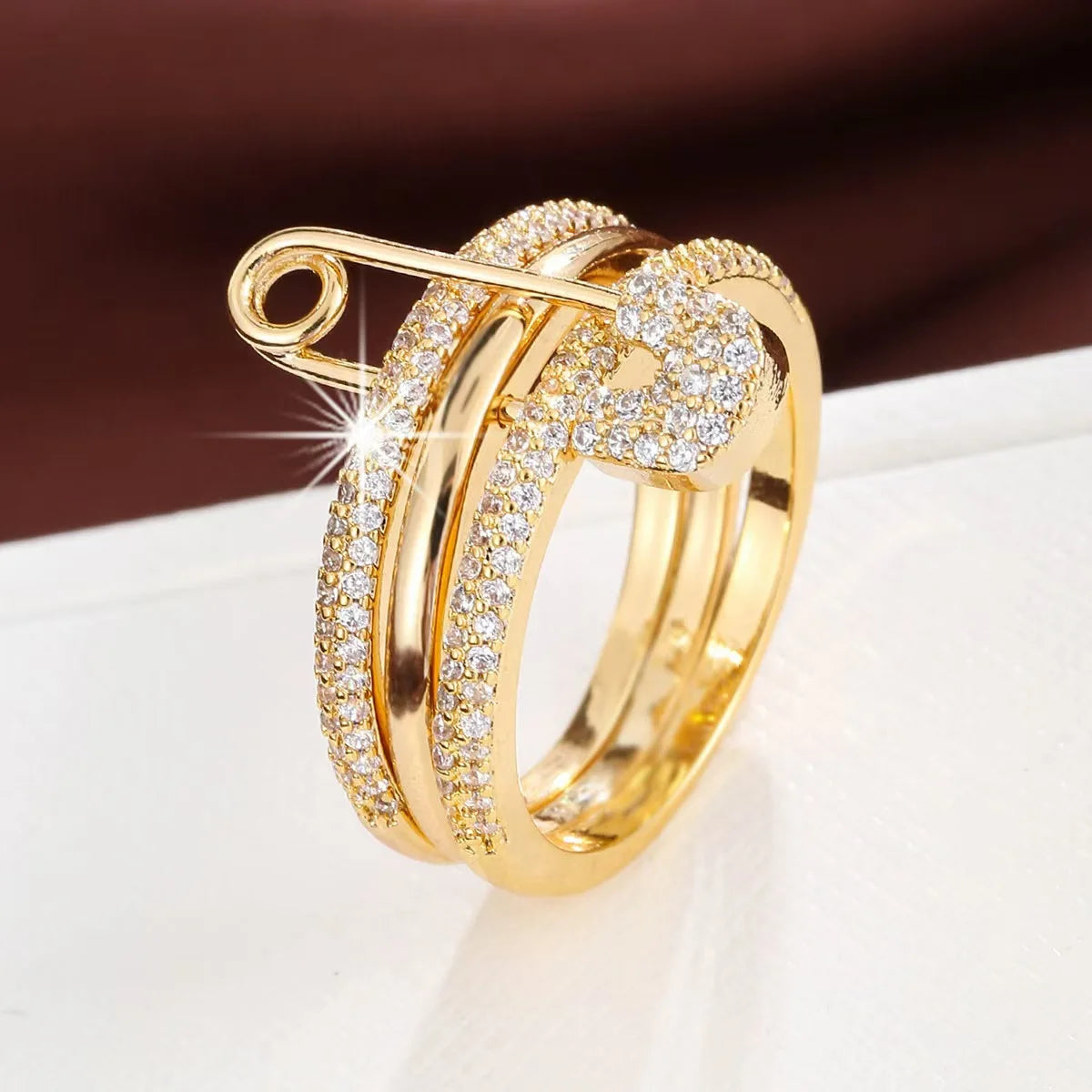 Three Layer Fashion Ring for Women - Elegant Designer Jewelry for Valentine's Day Gift