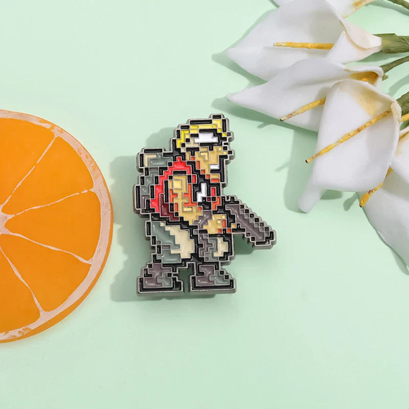 Shooting Game Enamel Pin Cool Brooch for Men Anime Fans Jewelry Accessory
