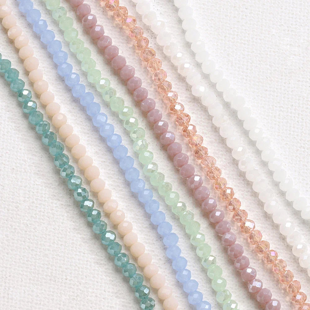 120 Pieces Crystal Glass Rondelle Beads Faceted Round Loose Spacer Beads for Jewelry Making