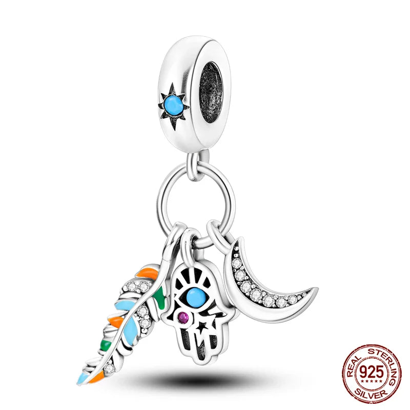 925 Silver Devil's Eye Charms Beads for Women DIY Jewelry Making