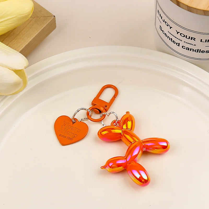 Cute Y2K Acrylic Cartoon Balloon Dog Keychain for Women Bag Pendant and Car Accessory