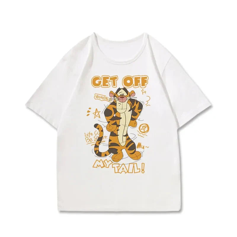 Cartoon Disney Tigger Printed Women's Cotton T-Shirt Casual Short Sleeve Top