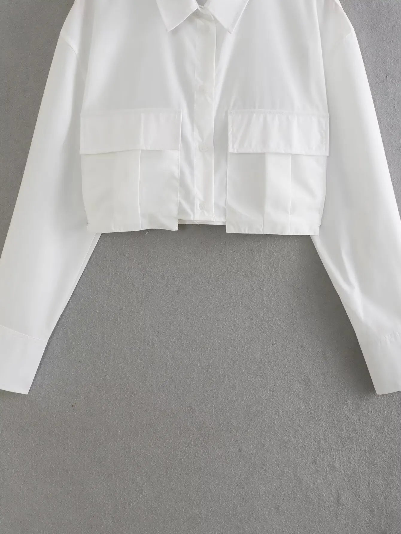 Multicolor Women's Pocket Shirt Chic Single Breasted Long Sleeve Lapel Casual Top Elegant Fashion Blouse