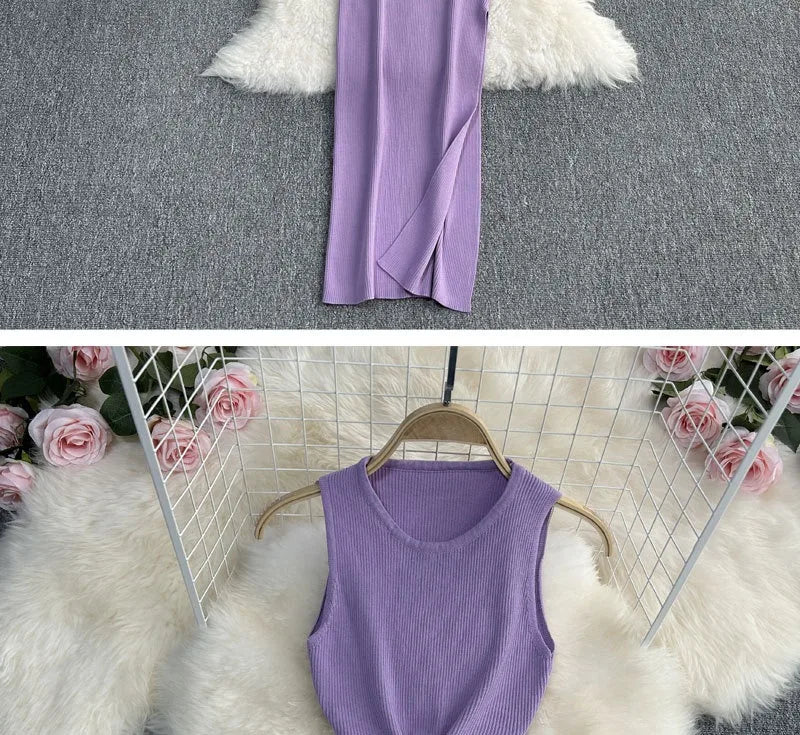 Knot Hollow Out Waist Knitted Bodycon Maxi Dress For Women