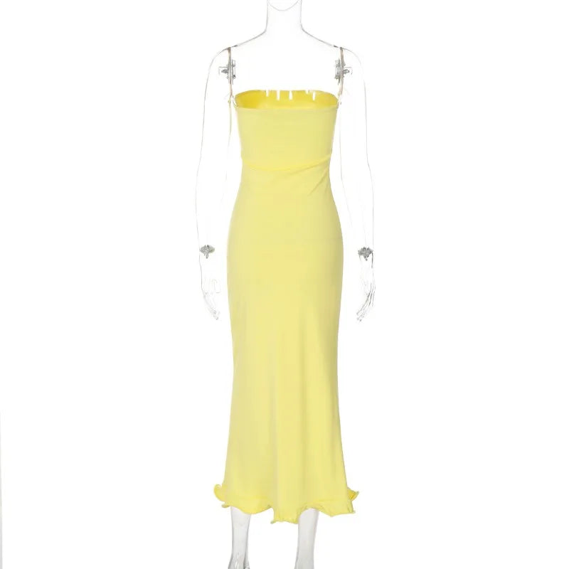 Sexy Tube Top Sleeveless Long Dress For Women Eveningwear