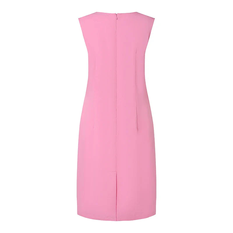 Summer Party Dress for Women Sleeveless O Neck Knee Length