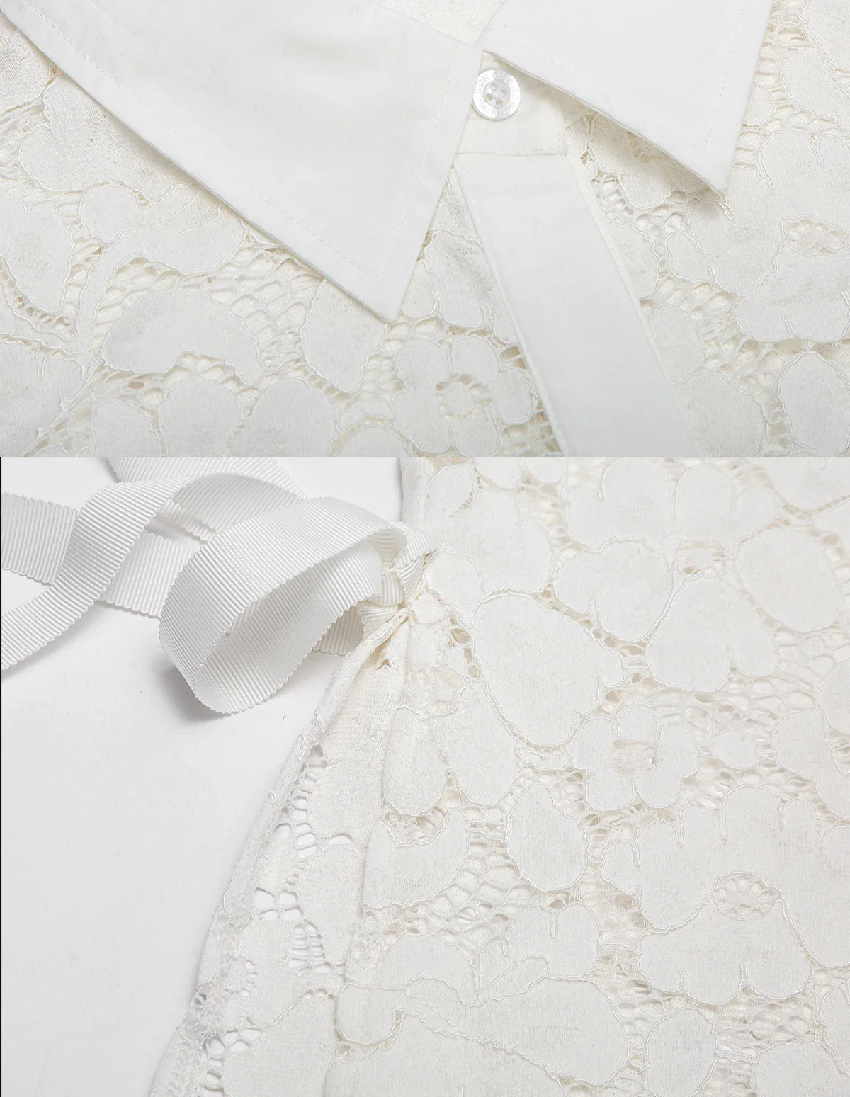 Elegant Women Blouse Lace Hollow Out V Neck Button Down Office Shirt Spring Fashion Top