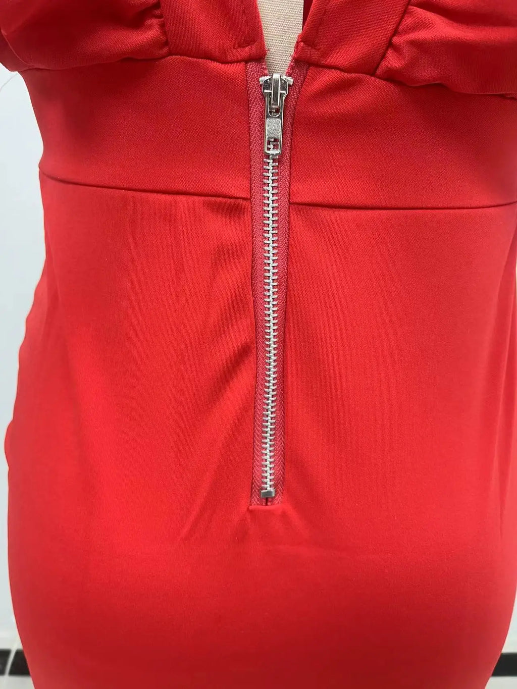 Solid Color Deep V Neck Pleated Mini Dress For Women