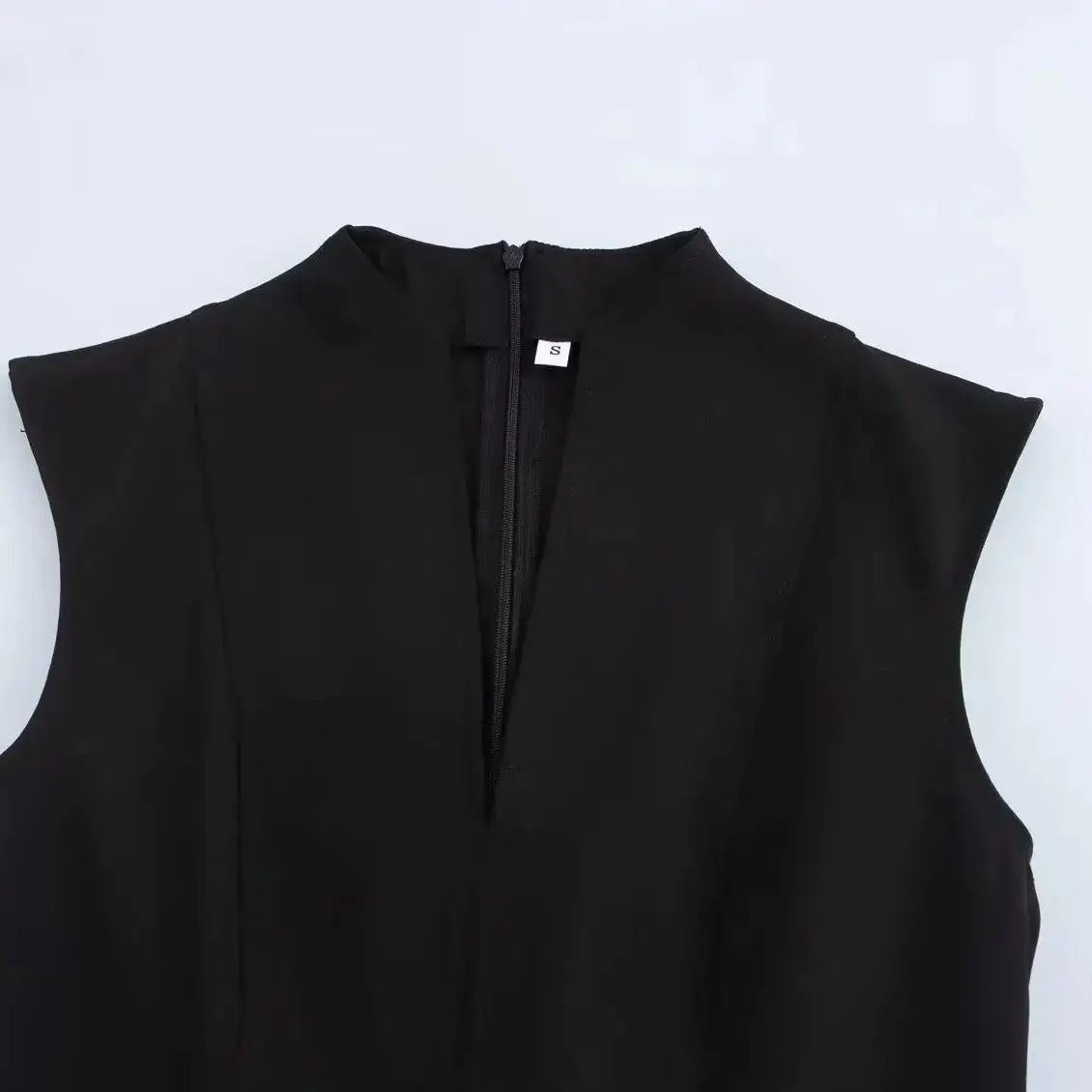 Womens Pleated Sleeveless Party Dress with Back Zipper