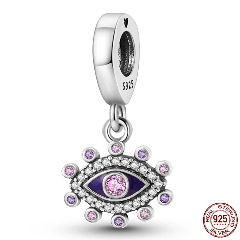 925 Silver Devil's Eye Charms Beads for Women DIY Jewelry Making
