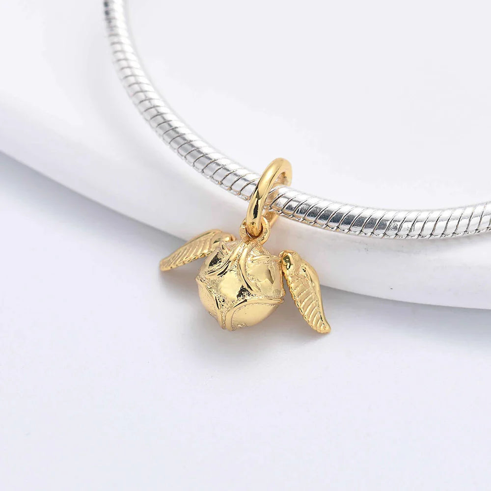 925 Sterling Silver Hat Flower Fairy Charm Bead for DIY Jewelry Bracelets and Pendants