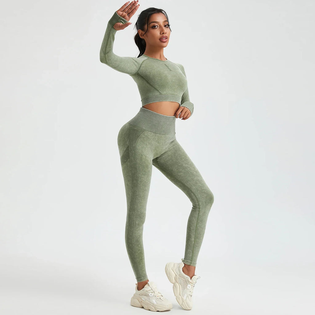 Autumn Activewear Set with Stretchy Sport Pants and Stylish Leggings for Exercise and Running