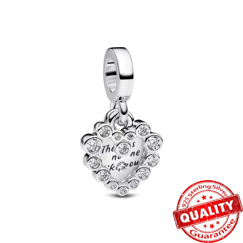 925 Sterling Silver Coral Seahorse and Lotus Fish Pendant for DIY Bracelet and Necklace Crafting